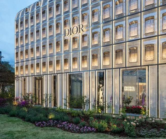 Dior Seongsu concept store exterior metal mesh facade