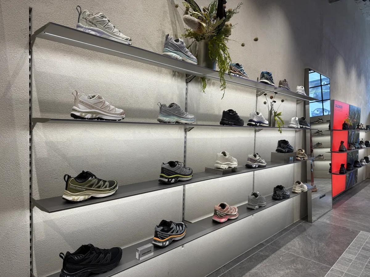 Salomon Seongsu store interior with trail shoes display