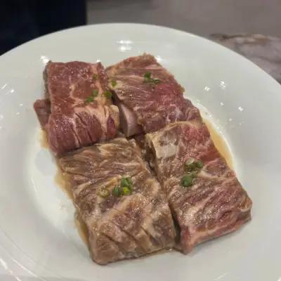 Premium Hanwoo galbi at Samwon Garden Korean BBQ